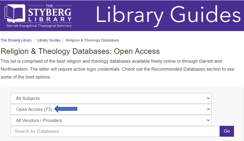 Image of Religion and Theology Databases Search